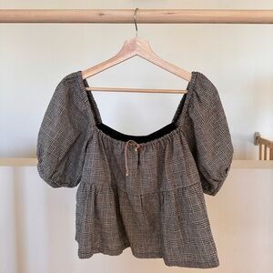 Harly Jae Prairie Blouse in ‘Houndstooth’